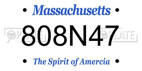 808N47 Massachusetts License Plate