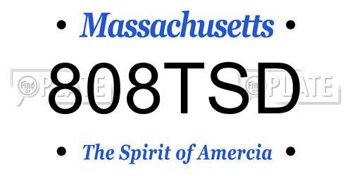 808TSD Massachusetts License Plate