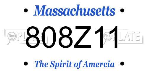 808Z11 Massachusetts License Plate