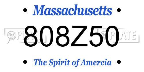 808Z50 Massachusetts License Plate