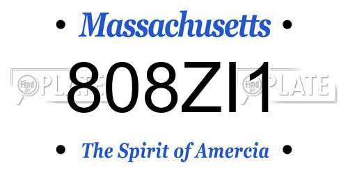 808ZI1 Massachusetts License Plate