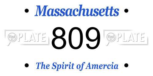 809 Massachusetts License Plate