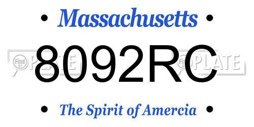 8092RC Massachusetts License Plate