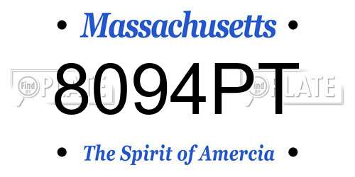 8094PT Massachusetts License Plate
