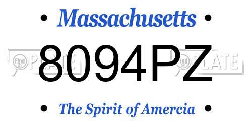 8094PZ Massachusetts License Plate