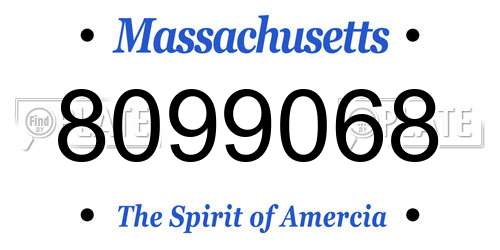 8099068 Massachusetts License Plate