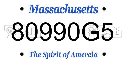 80990G5 Massachusetts License Plate