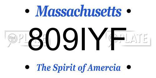 809IYF Massachusetts License Plate