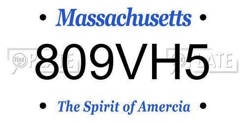 809VH5 Massachusetts License Plate