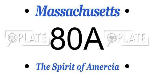 80A Massachusetts License Plate