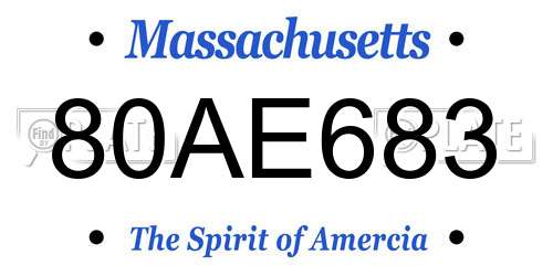 80AE683 Massachusetts License Plate