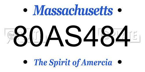 80AS484 Massachusetts License Plate