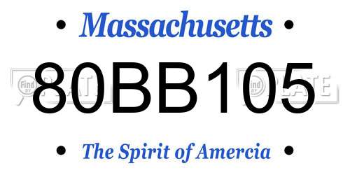 80BB105 Massachusetts License Plate