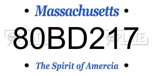 80BD217 Massachusetts License Plate