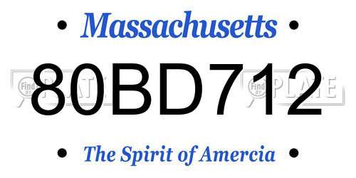 80BD712 Massachusetts License Plate
