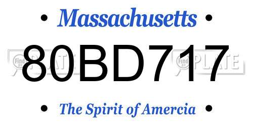 80BD717 Massachusetts License Plate