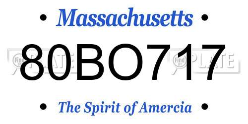 80BO717 Massachusetts License Plate