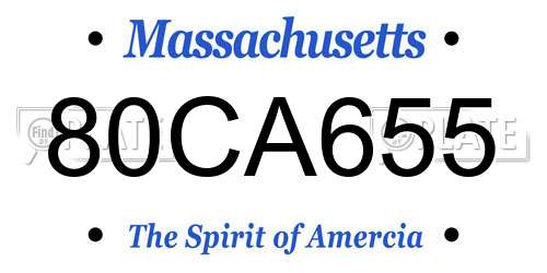 80CA655 Massachusetts License Plate