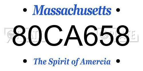 80CA658 Massachusetts License Plate