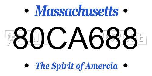 80CA688 Massachusetts License Plate