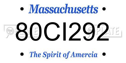 80CI292 Massachusetts License Plate