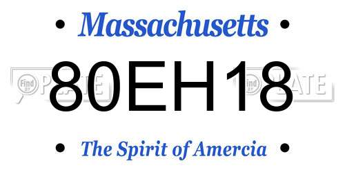 80EH18 Massachusetts License Plate