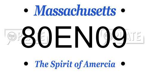 80EN09 Massachusetts License Plate