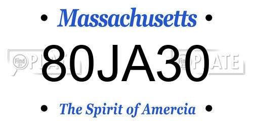 80JA30 Massachusetts License Plate