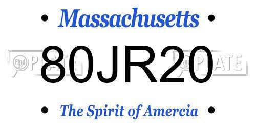 80JR20 Massachusetts License Plate