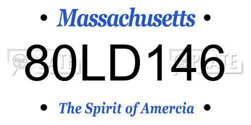 80LD146 Massachusetts License Plate