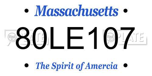 80LE107 Massachusetts License Plate