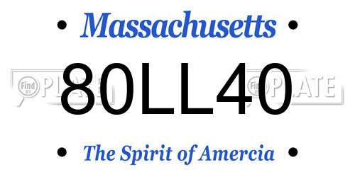 80LL40 Massachusetts License Plate