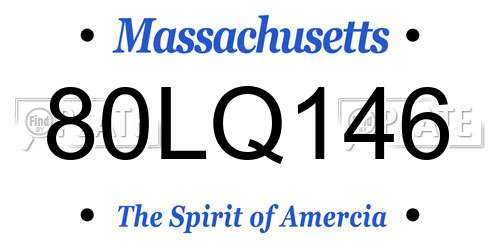 80LQ146 Massachusetts License Plate