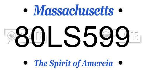 80LS599 Massachusetts License Plate