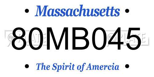 80MB045 Massachusetts License Plate