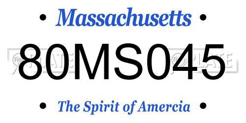 80MS045 Massachusetts License Plate