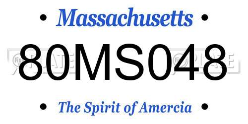 80MS048 Massachusetts License Plate