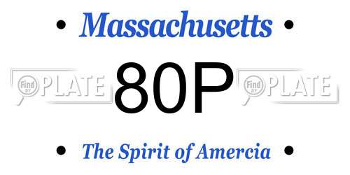 80P Massachusetts License Plate