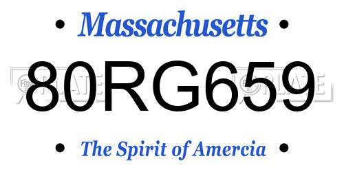 80RG659 Massachusetts License Plate