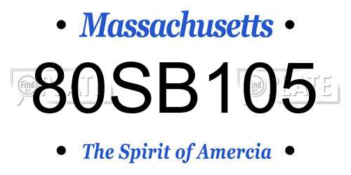 80SB105 Massachusetts License Plate