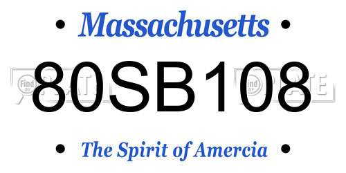 80SB108 Massachusetts License Plate