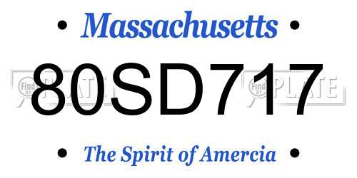 80SD717 Massachusetts License Plate