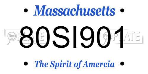 80SI901 Massachusetts License Plate