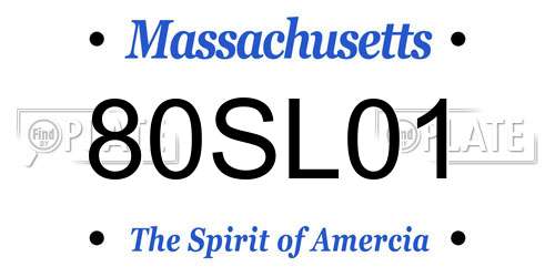 80SL01 Massachusetts License Plate