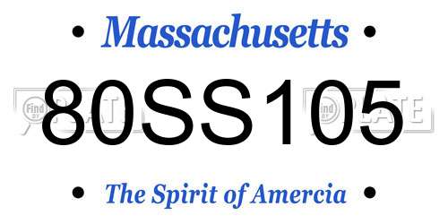 80SS105 Massachusetts License Plate