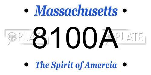 8100A Massachusetts License Plate