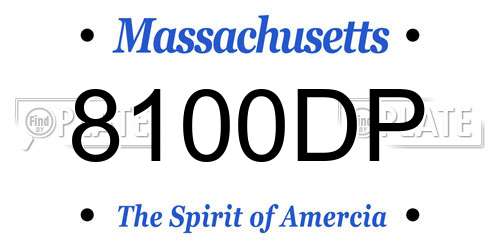 8100DP Massachusetts License Plate