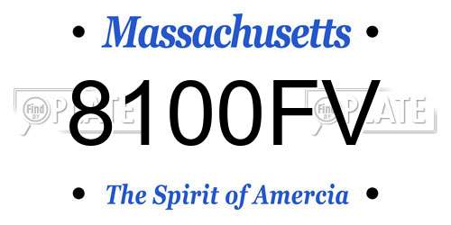 8100FV Massachusetts License Plate