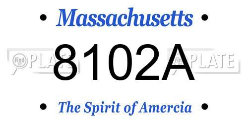 8102A Massachusetts License Plate