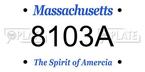 8103A Massachusetts License Plate